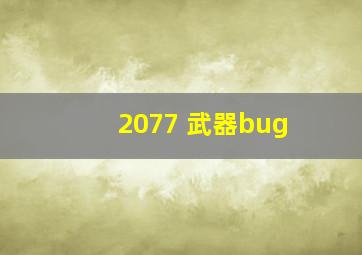 2077 武器bug